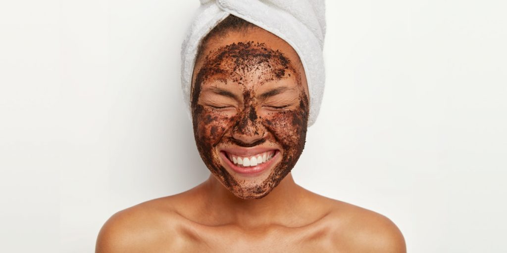 woman with scrab on face