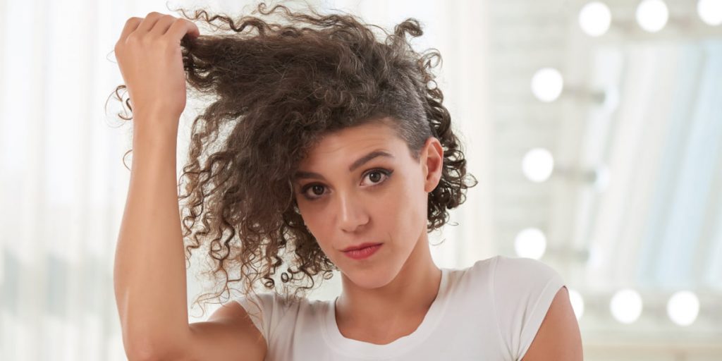 woman with curly hair