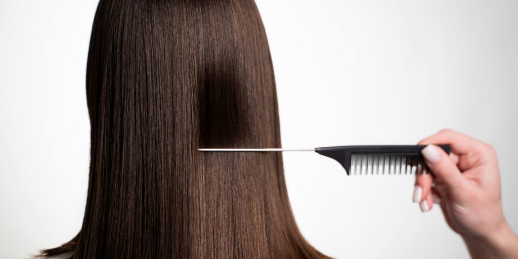 brown hair straightening process