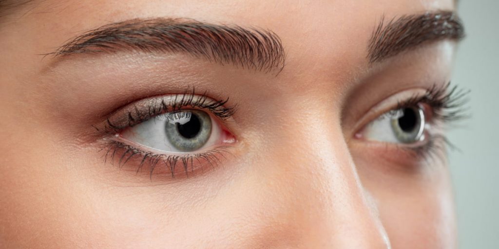 woman's lashes closeup