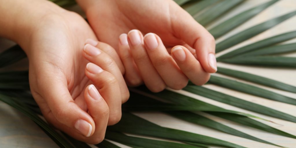 girl nails closeup