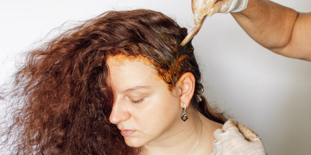 process of hair coloring with henna and basma