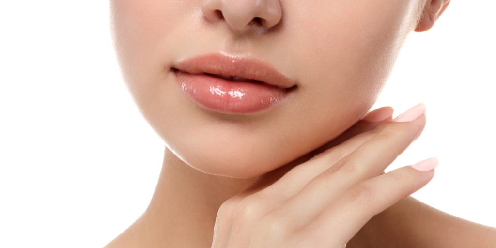 girl with moisturized plump lips