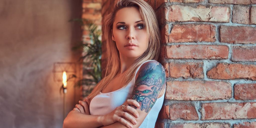 woman with tattoo