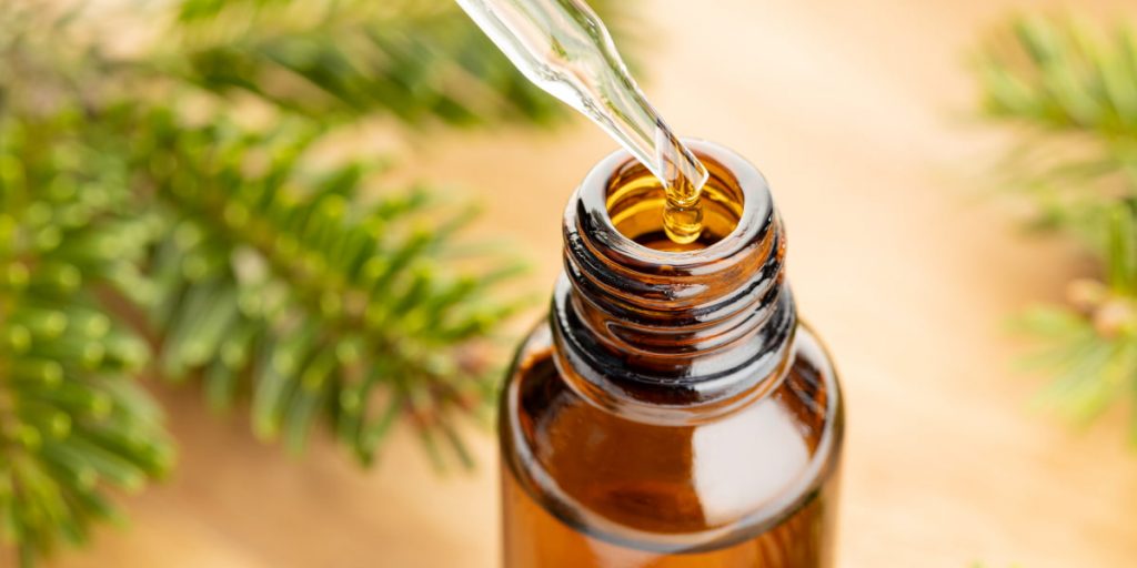 fir essential oil in the bottle