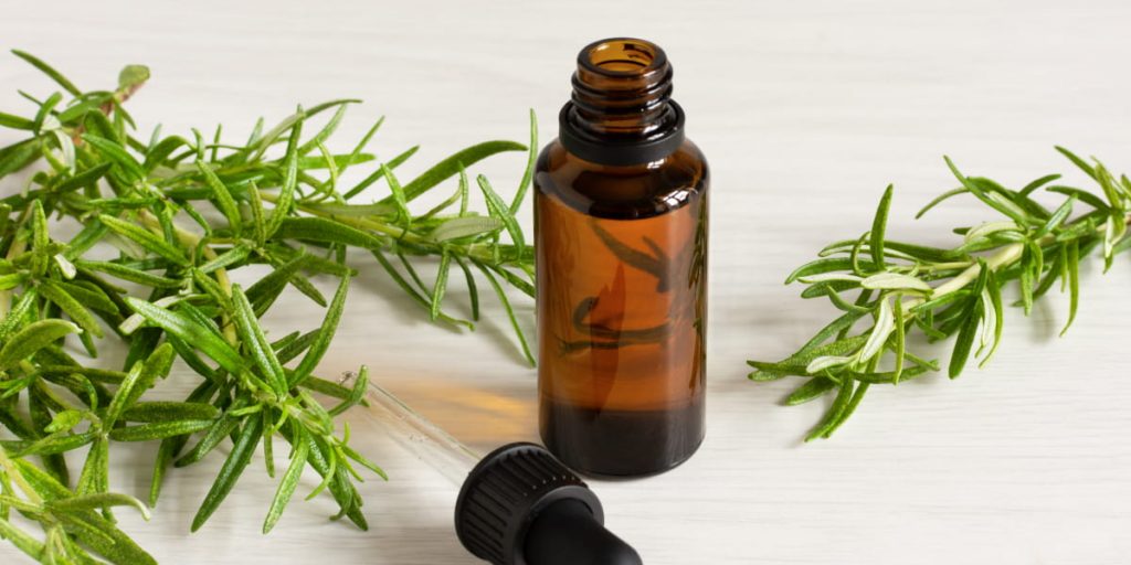 rosemary essential oil for hair in the bottle