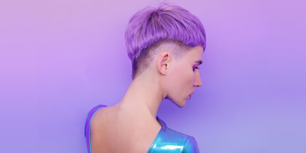 woman with purple hair