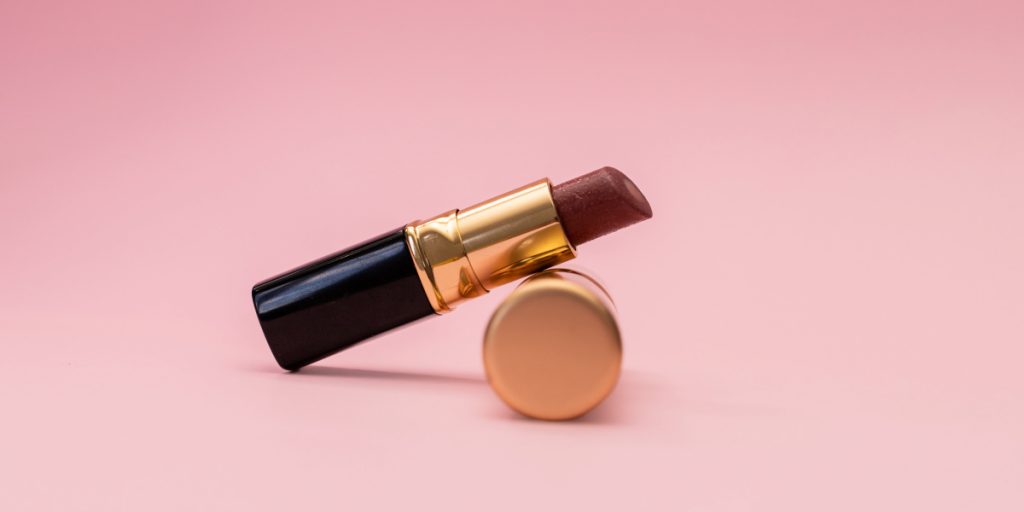 burgundy lipstick