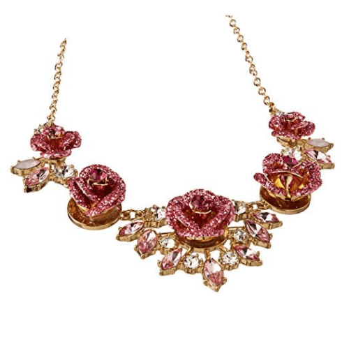 13 Betsey Johnson Glitter Rose Frontal Necklace Pink min - 10 Best Cheap And Trendy Jewelry For Women In 2023